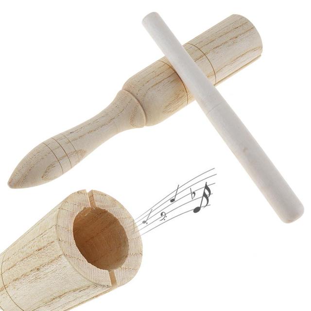 Drewniana tuba dźwiękowa wrona Kid - zabawka muzyczna perkusyjna z kijem - Wianko - 1