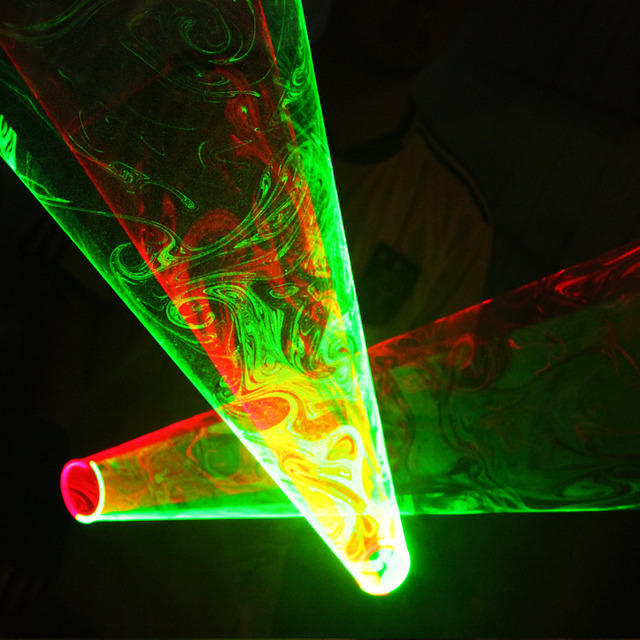 Laserowe wielokolorowe rękawice wirowe DJ Vortex - efekt tunelu i automatyczne obroty - Wianko - 1