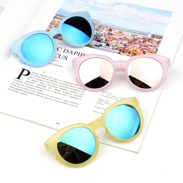 Okulary przeciwsłoneczne dziecięce 2019 UV400 odblaskowe lustrzane kolorowe chłopiec dziewczyna lato plaża - Wianko - 5
