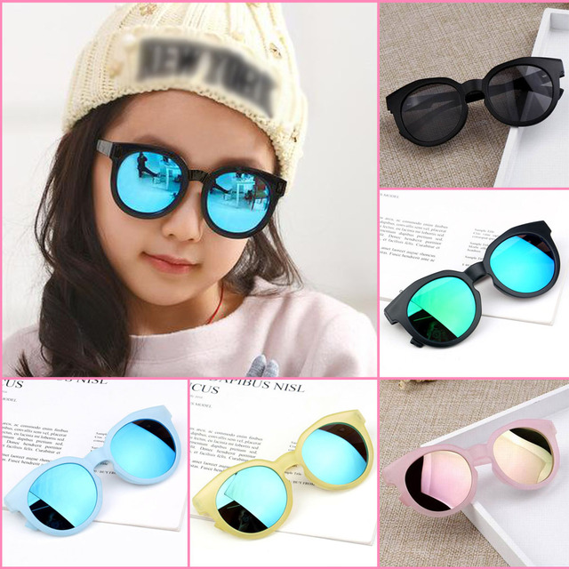Okulary przeciwsłoneczne dziecięce 2019 UV400 odblaskowe lustrzane kolorowe chłopiec dziewczyna lato plaża - Wianko - 2