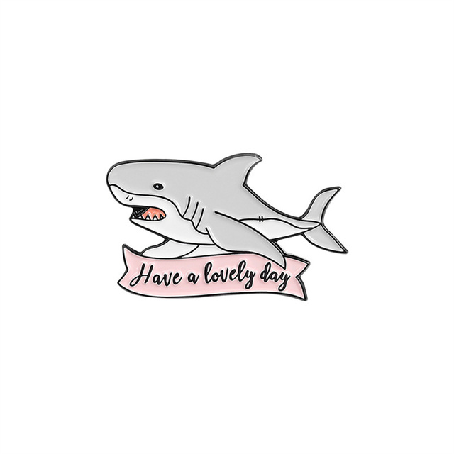 Broszka Shark Wave - emaliowana, kreskówkowa biżuteria dla kobiet z wbudowanym plecakiem na ubrania Lapel - prezent dla przyjaciół - Wianko - 7