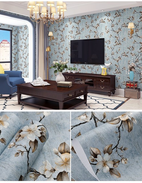 Hurtownia tapet samoprzylepnych w stylu vintage z trwałym wzorem kwiatowym do sypialni - Wianko - 11