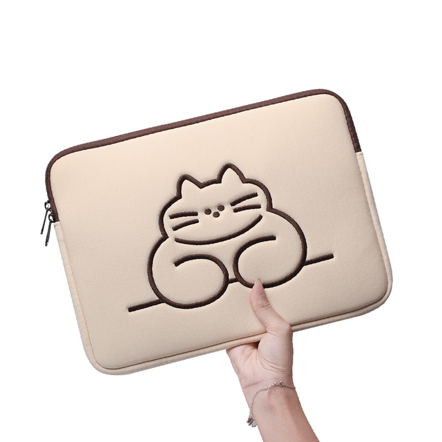 Koreańska torba na laptopa i tablet Ins Cat 13 dla Mac iPad Pro - śliczny pokrowiec wewnętrzny, odpowiedni dla rozmiarów 9.7, 10.8, 11, 13 i 15 - Wianko - 1
