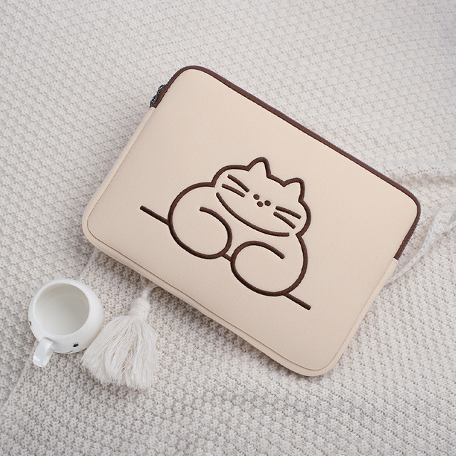 Koreańska torba na laptopa i tablet Ins Cat 13 dla Mac iPad Pro - śliczny pokrowiec wewnętrzny, odpowiedni dla rozmiarów 9.7, 10.8, 11, 13 i 15 - Wianko - 4