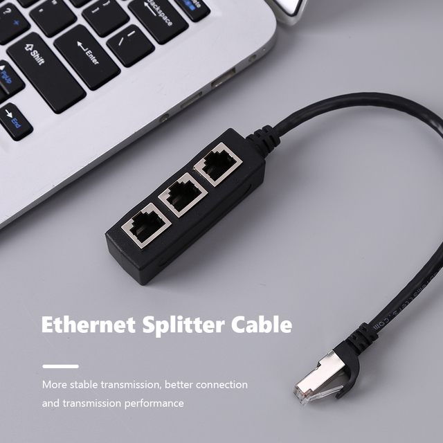 RJ45 Splitter LAN Ethernet - konwerter 3 w 1 złącza Extender, męski na 3 żeńskie, 1m - Wianko - 5