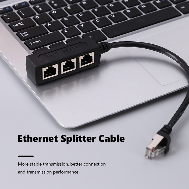 RJ45 Splitter LAN Ethernet - konwerter 3 w 1 złącza Extender, męski na 3 żeńskie, 1m - Wianko - 4