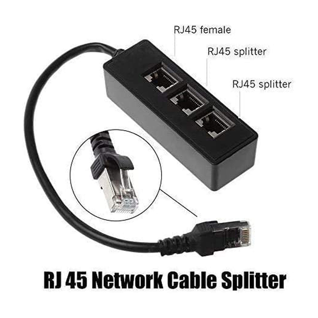 RJ45 Splitter LAN Ethernet - konwerter 3 w 1 złącza Extender, męski na 3 żeńskie, 1m - Wianko - 10