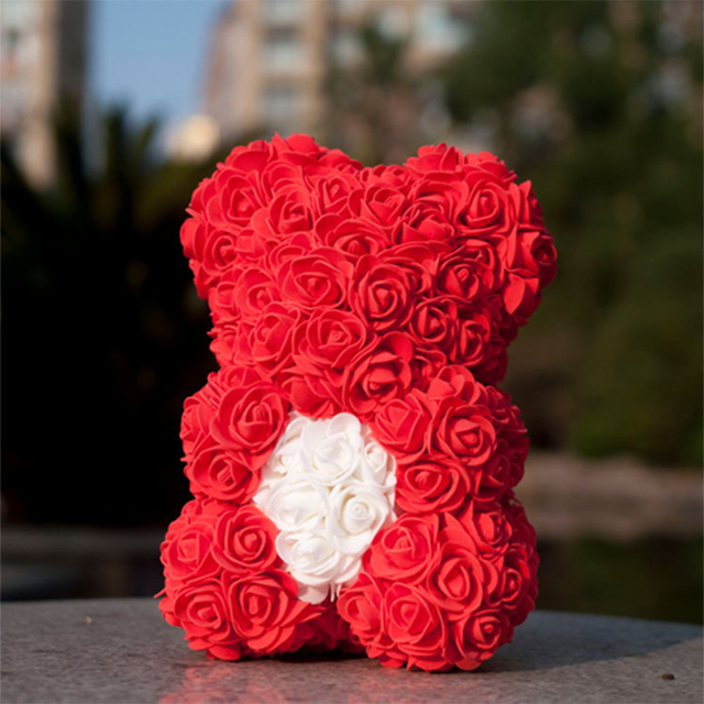 Róża ślubna miś w Senna Love Box - ręcznie wykonana sztuczna róża niedźwiedź dla dziewczyny - prezent na walentynki i Boże Narodzenie - Wianko - 36