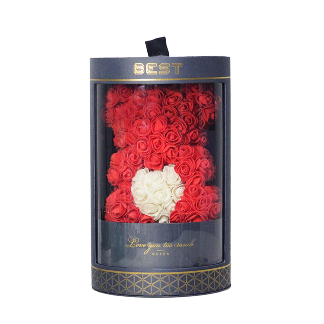 Róża ślubna miś w Senna Love Box - ręcznie wykonana sztuczna róża niedźwiedź dla dziewczyny - prezent na walentynki i Boże Narodzenie - Wianko - 26