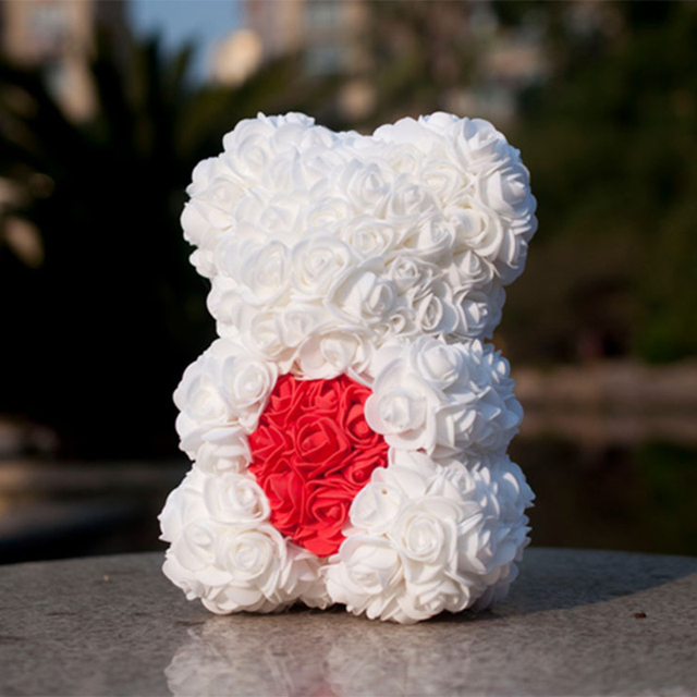 Róża ślubna miś w Senna Love Box - ręcznie wykonana sztuczna róża niedźwiedź dla dziewczyny - prezent na walentynki i Boże Narodzenie - Wianko - 33