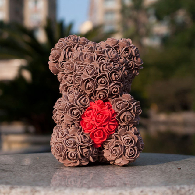 Róża ślubna miś w Senna Love Box - ręcznie wykonana sztuczna róża niedźwiedź dla dziewczyny - prezent na walentynki i Boże Narodzenie - Wianko - 38