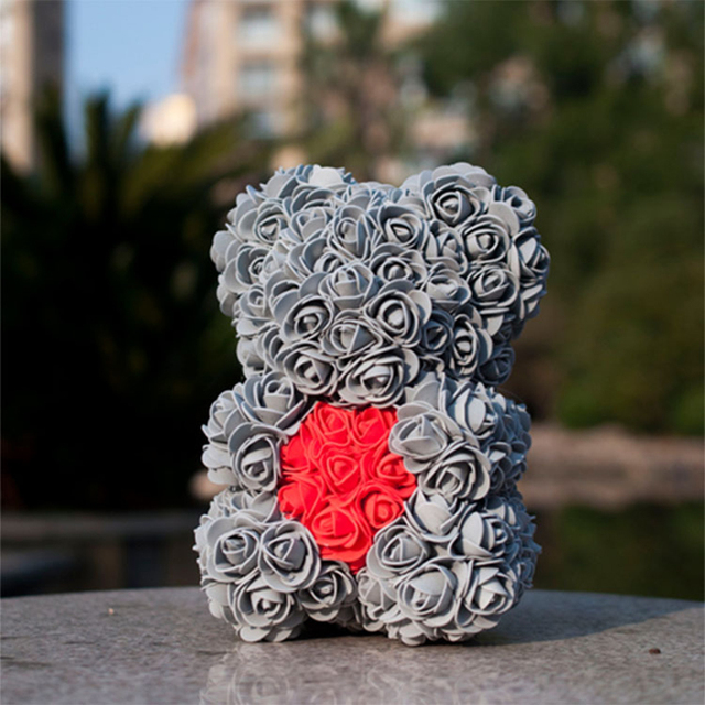 Róża ślubna miś w Senna Love Box - ręcznie wykonana sztuczna róża niedźwiedź dla dziewczyny - prezent na walentynki i Boże Narodzenie - Wianko - 42