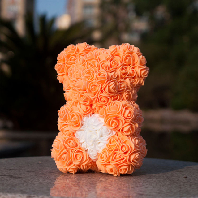 Róża ślubna miś w Senna Love Box - ręcznie wykonana sztuczna róża niedźwiedź dla dziewczyny - prezent na walentynki i Boże Narodzenie - Wianko - 40