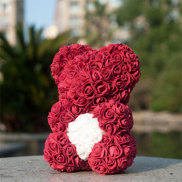 Róża ślubna miś w Senna Love Box - ręcznie wykonana sztuczna róża niedźwiedź dla dziewczyny - prezent na walentynki i Boże Narodzenie - Wianko - 34