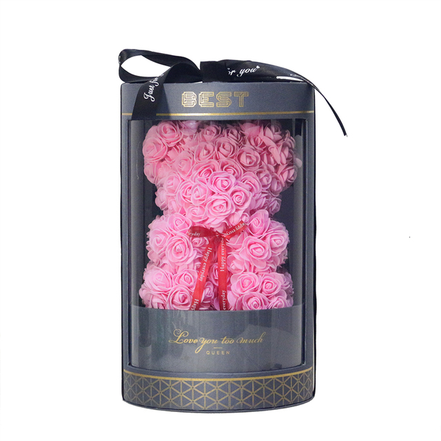 Róża ślubna miś w Senna Love Box - ręcznie wykonana sztuczna róża niedźwiedź dla dziewczyny - prezent na walentynki i Boże Narodzenie - Wianko - 22
