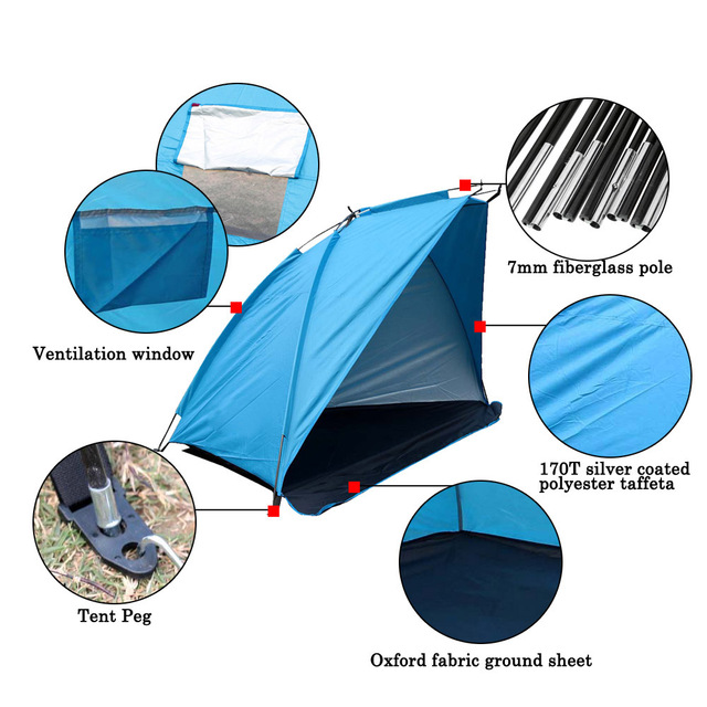 Namiot TOMSHOO Camping tabernakulum Outdoor Sports do wędkowania i piknikowania na plaży ili w parku - Wianko - 17