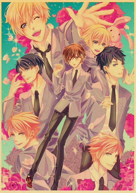 Plakat Retro Anime Ouran Liceum Host Club - Obraz Dekoracyjny na Płótnie do Pokoju Dziecięcego - Wianko - 7