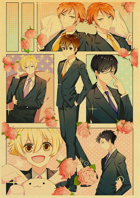 Plakat Retro Anime Ouran Liceum Host Club - Obraz Dekoracyjny na Płótnie do Pokoju Dziecięcego - Wianko - 10