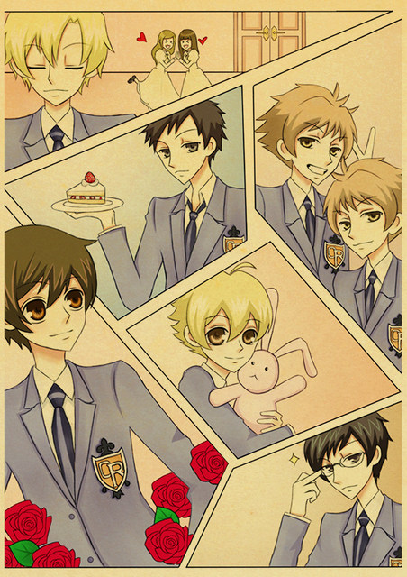 Plakat Retro Anime Ouran Liceum Host Club - Obraz Dekoracyjny na Płótnie do Pokoju Dziecięcego - Wianko - 9