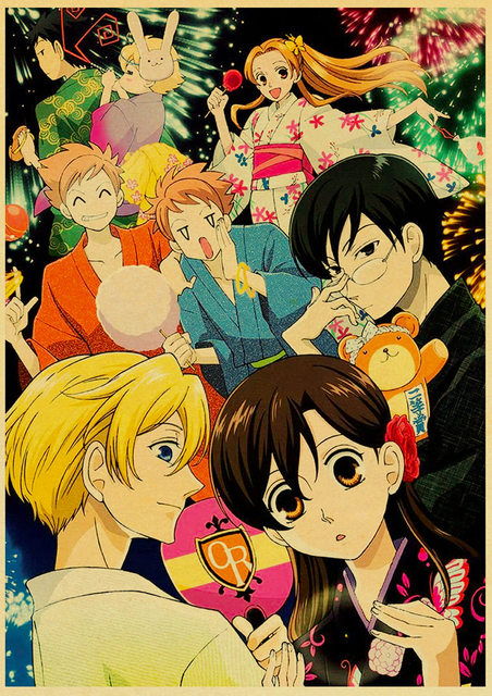 Plakat Retro Anime Ouran Liceum Host Club - Obraz Dekoracyjny na Płótnie do Pokoju Dziecięcego - Wianko - 3