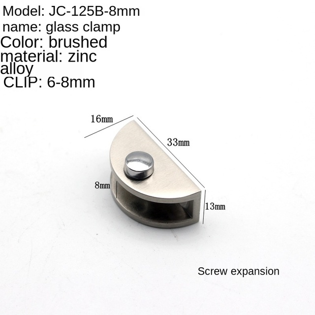 Stal nierdzewna: Zaczep do szkła ze wsparciem, zaciskiem i śrubami - prosta forma - Wianko - 5