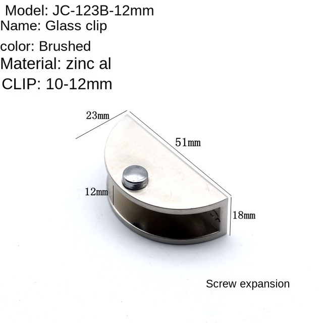 Stal nierdzewna: Zaczep do szkła ze wsparciem, zaciskiem i śrubami - prosta forma - Wianko - 7