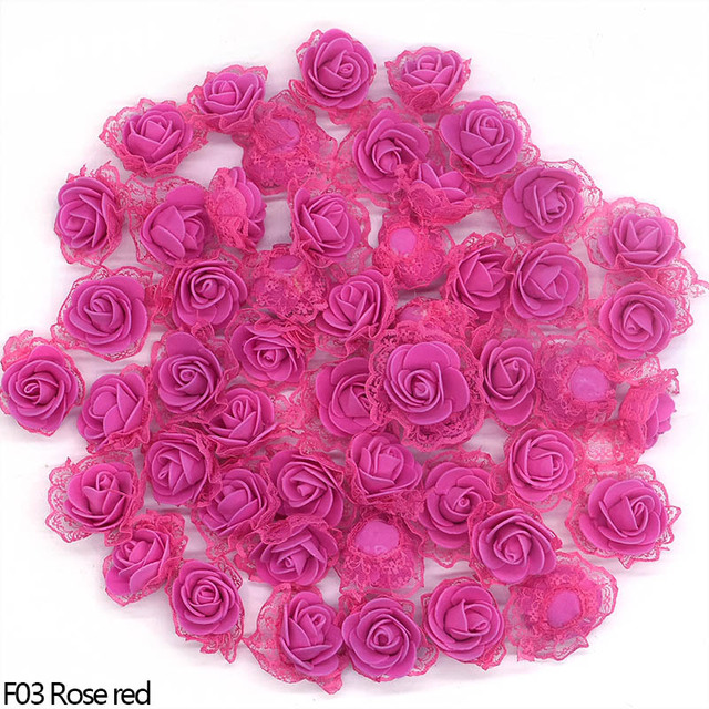 10/20/50 sztuk ślicznych Mini sztucznych kwiatów róża koronkowa z pianką PE - Wianko - 13