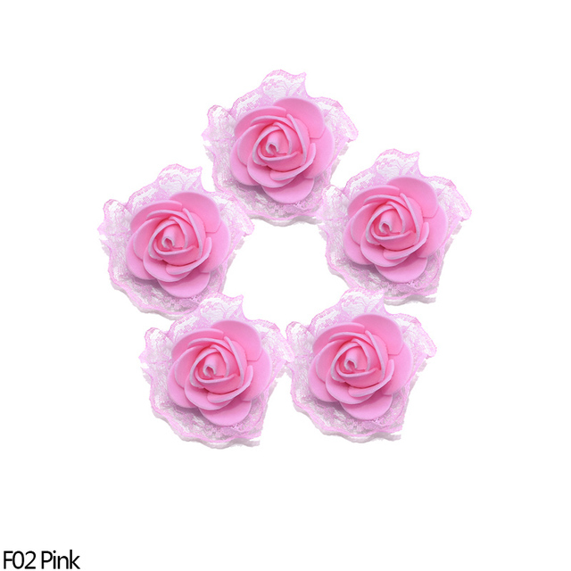 10/20/50 sztuk ślicznych Mini sztucznych kwiatów róża koronkowa z pianką PE - Wianko - 12