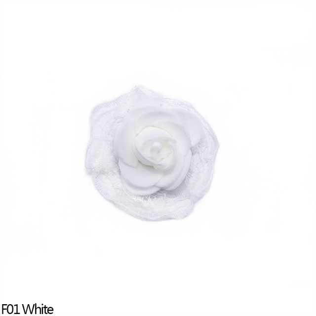 10/20/50 sztuk ślicznych Mini sztucznych kwiatów róża koronkowa z pianką PE - Wianko - 11