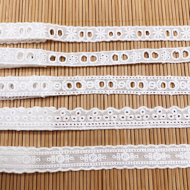 Rolka białej bawełnianej wstążki z koronką o długości 14 m - idealna do DIY ubrań dla dzieci i rękodzieła - Wianko - 2