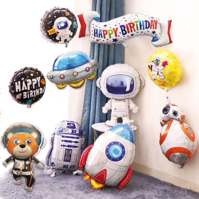 Dekoracja balonowa zewnętrzny astronauta kosmiczny balon Rocket folia gwiazda impreza tematyczna - chłopcy urodziny, Baby Shower Party Decor - Wianko - 1