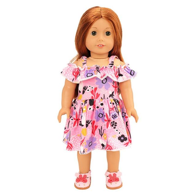 Sukienka dla lalki 18 Cal, ubranka i akcesoria dla dzieci - 43 cm, amerykańska dziewczynka, lalka DIY, prezenty dla dzieci - Wianko - 5