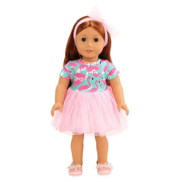 Sukienka dla lalki 18 Cal, ubranka i akcesoria dla dzieci - 43 cm, amerykańska dziewczynka, lalka DIY, prezenty dla dzieci - Wianko - 1