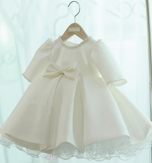 Fantazyjna letnia sukienka dla niemowlęcia [rok produkcji] na 1. urodziny dziewczynki - biel i róż, półrękawek - Wianko - 8