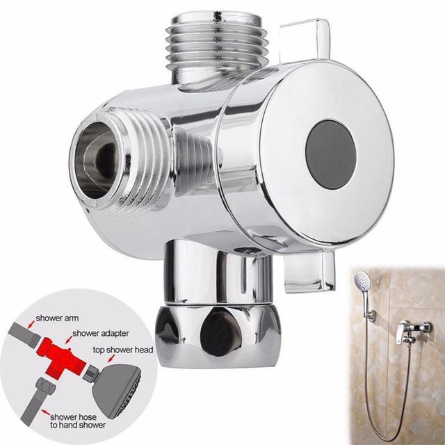 Armatura prysznicowa 1/2 Cal ABS Chrome 3 Way Diverter - złącze T kształt węża do zaworu kątowego i wanny - Wianko - 6