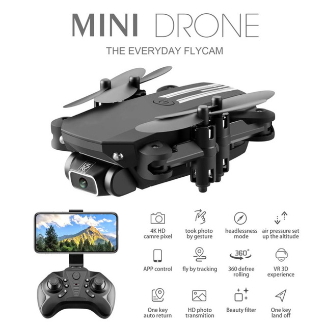 Mini dron RC z kamerą 4K 1080P HD, WiFi FPV, składanymi LED-owymi światłami, zdalnie sterowany - Wianko - 19