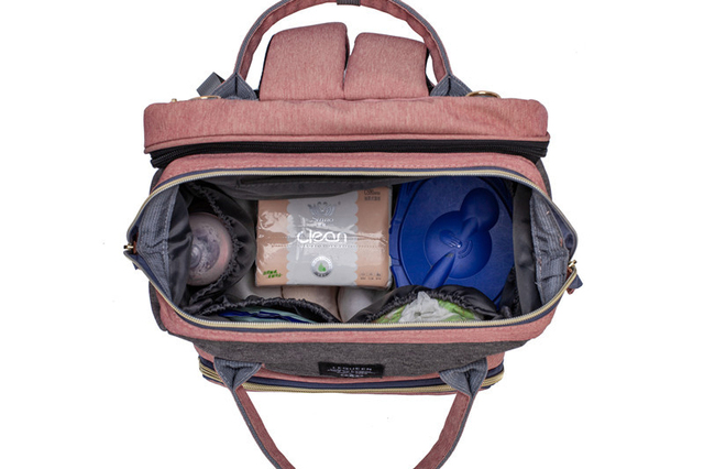 Torba na pieluchy dla niemowląt z funkcją spania i podróżną, idealna dla mam, nylonowa torba na ramię - Wianko - 31