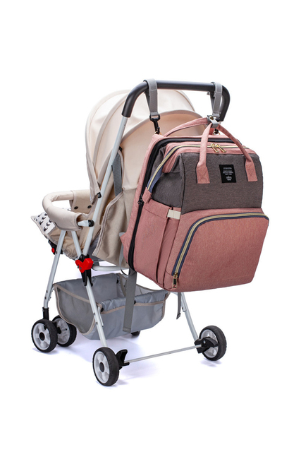 Torba na pieluchy dla niemowląt z funkcją spania i podróżną, idealna dla mam, nylonowa torba na ramię - Wianko - 32