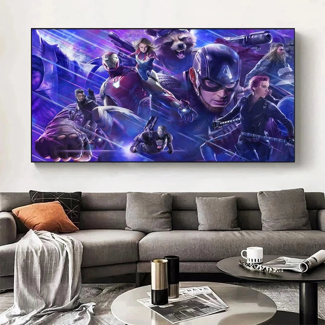 Obraz na płótnie Marvel Superbohater Kapitan Ameryka, Thanos, Czarna Pantera, Avengers - plakat Wall Art Picture do dekoracji sypialni - Wianko - 4