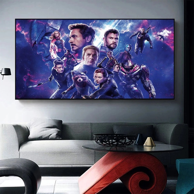 Obraz na płótnie Marvel Superbohater Kapitan Ameryka, Thanos, Czarna Pantera, Avengers - plakat Wall Art Picture do dekoracji sypialni - Wianko - 5