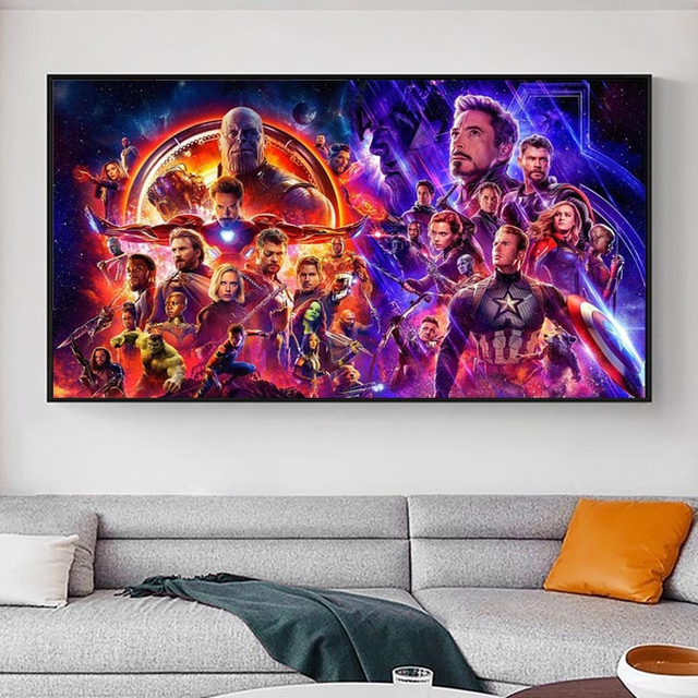 Obraz na płótnie Marvel Superbohater Kapitan Ameryka, Thanos, Czarna Pantera, Avengers - plakat Wall Art Picture do dekoracji sypialni - Wianko - 3