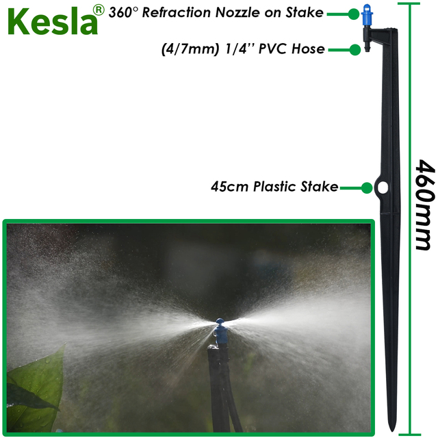 Opryskiwacz ogrodowy KESLA 10 sztuk - 360 stopni - dysze mgły - nawadnianie 4/7mm - spraye cieplarniane - Wianko - 2