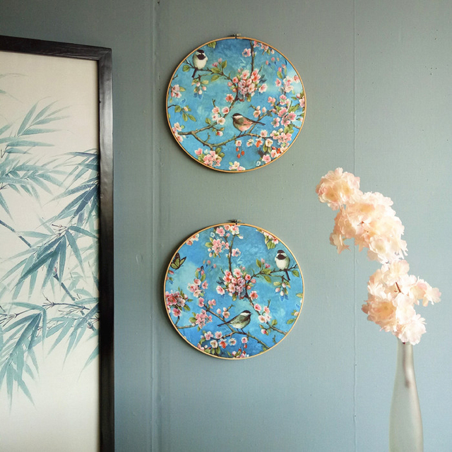 Kreatywne ozdoby ślubne - ręcznie wykonane, japońskie kwiaty i ptaki na ścianę - Wianko - 2