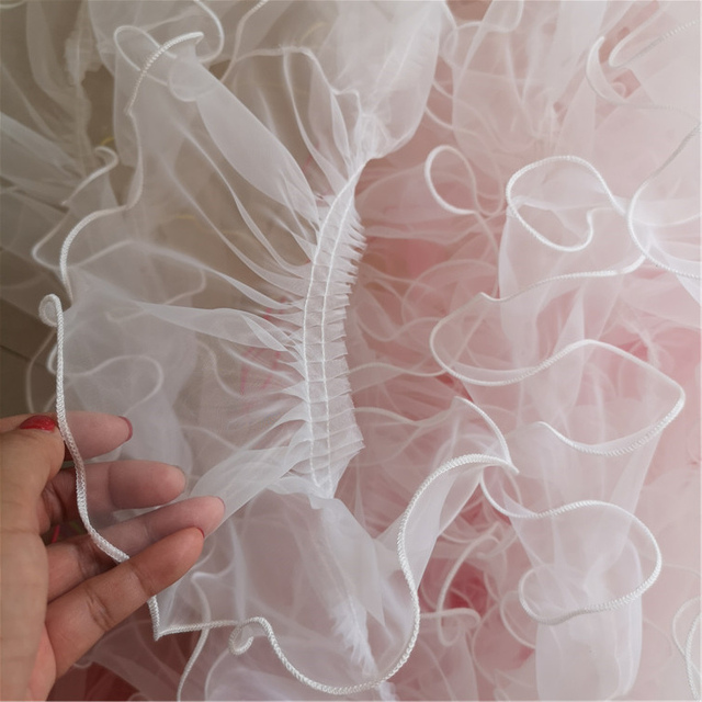 Tiul koronkowy 3D o szerokości 13 cm z frędzlami - sukienki, zasłony, prezenty, DIY - Wianko - 2