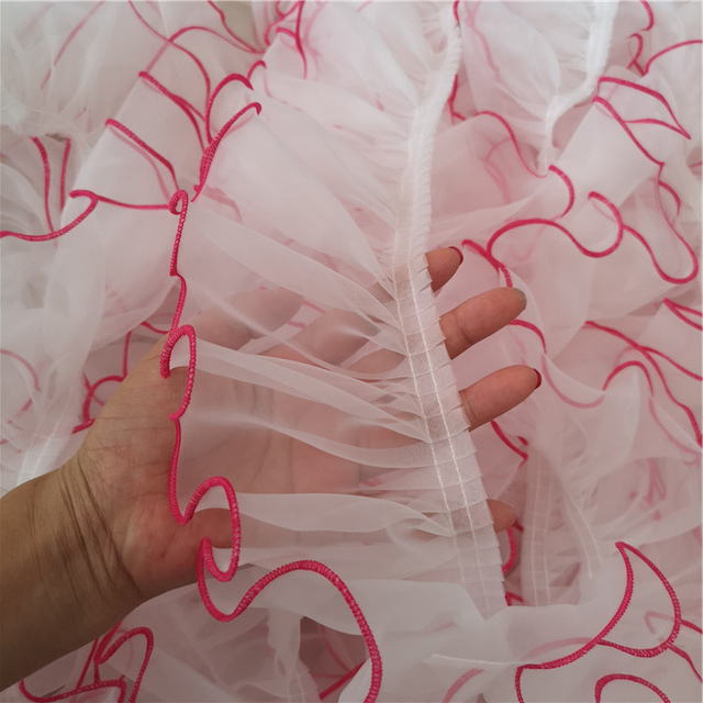 Tiul koronkowy 3D o szerokości 13 cm z frędzlami - sukienki, zasłony, prezenty, DIY - Wianko - 5