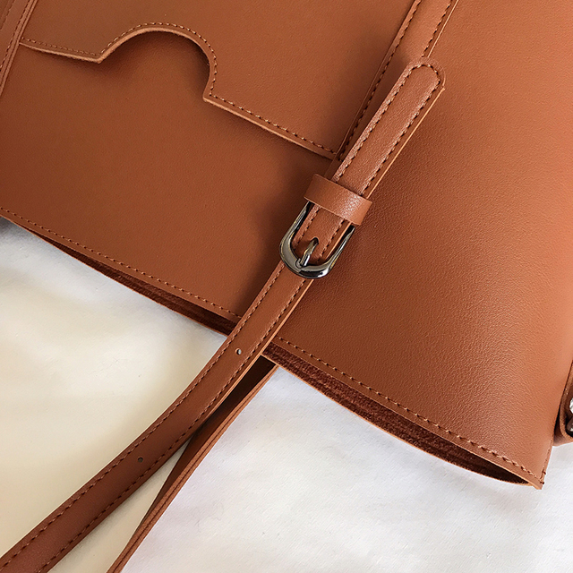 Jesienna torba na ramię o dużej pojemności, jednolity kolor - luksusowa, damska torba na ramię z PU - Wianko - 10