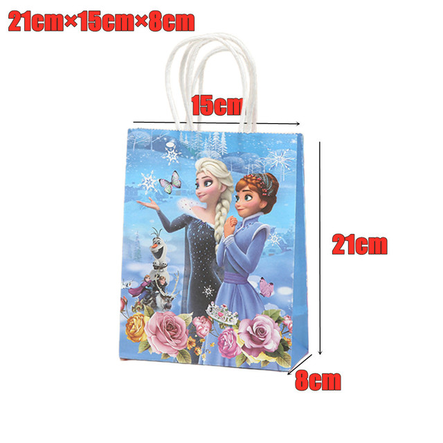 Papierowa torba na prezent Frozen Theme 21x15x8cm z uchwytami - torba cukierków na Baby Shower/urodziny dla dziewczynek i dzieci - Wianko - 7