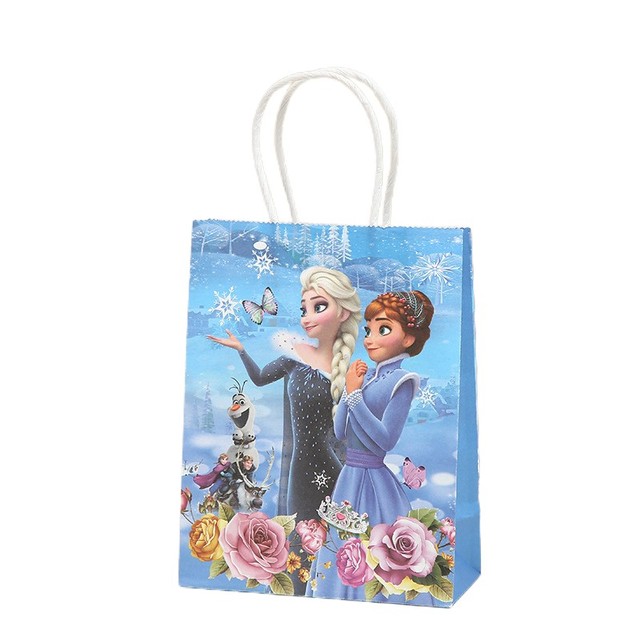 Papierowa torba na prezent Frozen Theme 21x15x8cm z uchwytami - torba cukierków na Baby Shower/urodziny dla dziewczynek i dzieci - Wianko - 3
