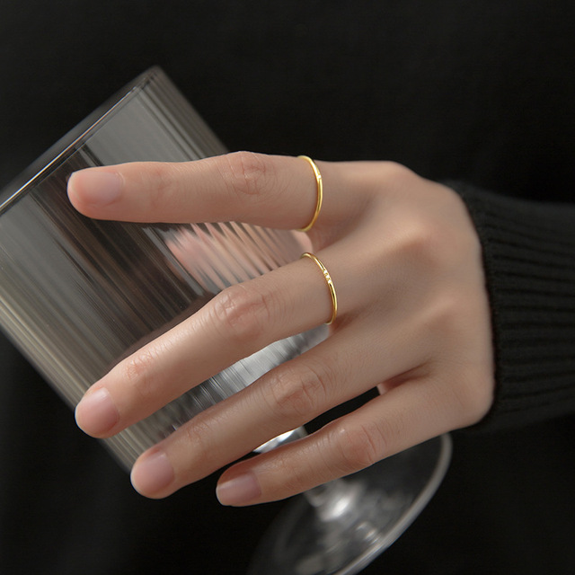 Pierścień INZATT z prawdziwego srebra 925 wysokiej próby z cyrkonią - stylowe akcesorium minimalistyczne dla uroczych kobiet - Wianko - 5
