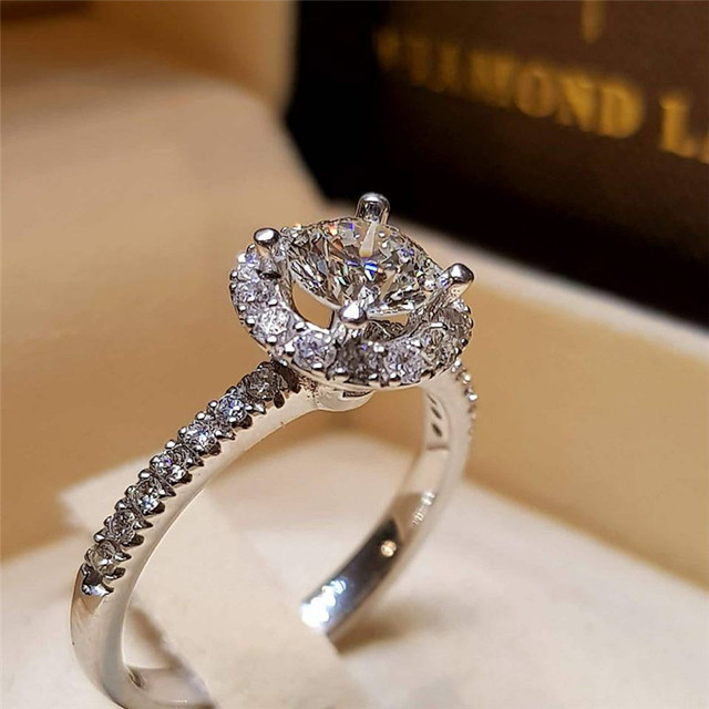 CC Zestaw pierścieni dla kobiet - para podwójnych sześciennych pierścionków z cyrkonią - biżuteria ślubna/zaręczynowa - Wianko - 30